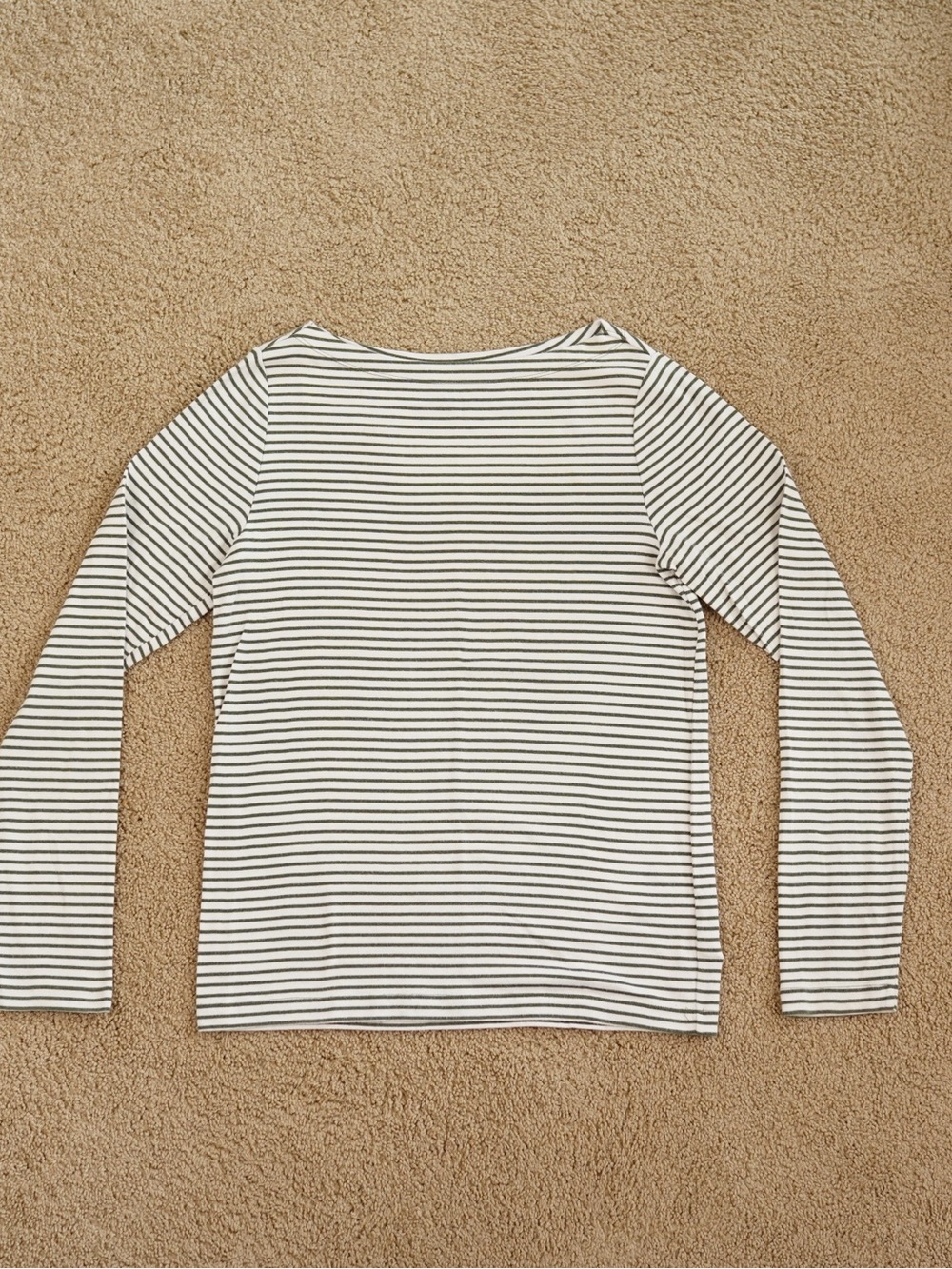 GAP Olive and White Striped Long Sleeve Top